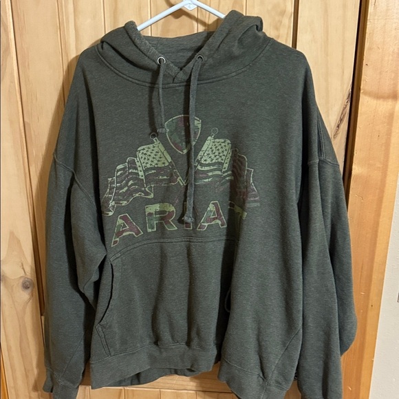 Ariat Men's Dark Green Logo Hoodie - Picture 1 of 4